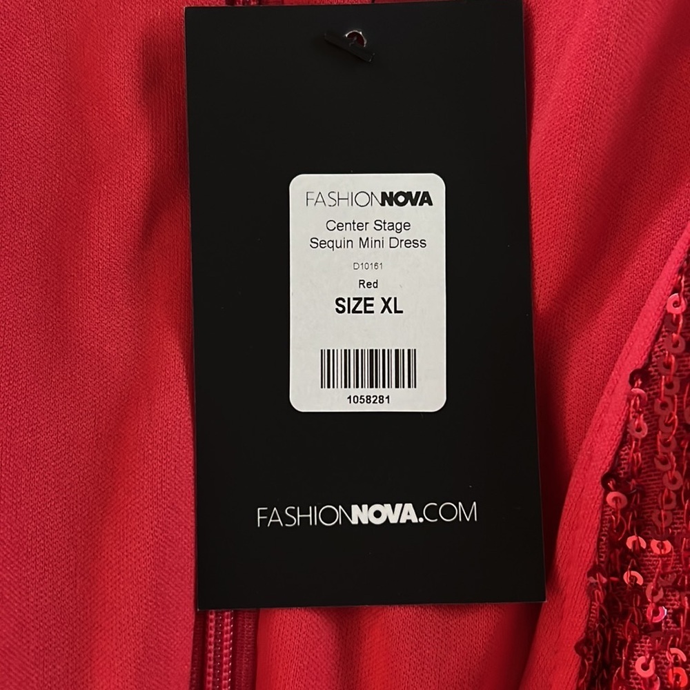 NEW ๐ FASHION NOVA CENTER STAGE Red Sequin Sparkle Vegas NYE mini dress XL - Picture 3 of 5